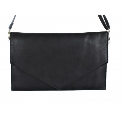 9161 -BLACK PU LEATHER CLUTCH BAG